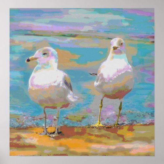 Ocean Seagulls Poster (Voorkant)