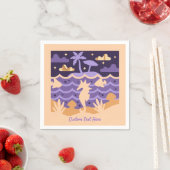 Ocean Seahorse Fish Island Palm Tree Servet (Insitu)