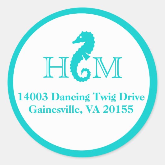 Ocean Seahorse Klein Ronde Sticker (Voorkant)