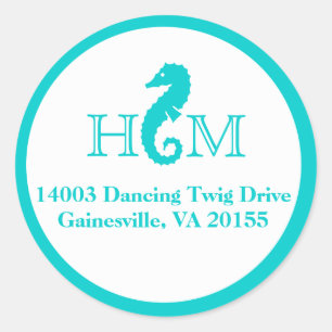 Ocean Seahorse Klein Ronde Sticker