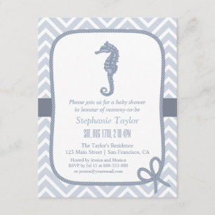 Ocean Seahorse Nautical Baby Shower Invitaties Kaart