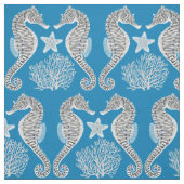 Ocean Seahorse Starfish Coral Fabric Stof (Swatch)