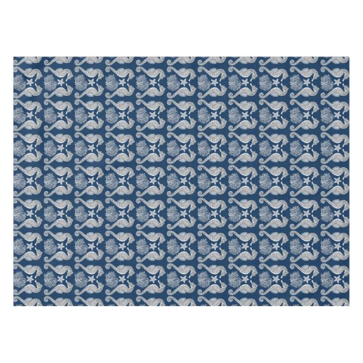 Ocean Seahorse Starfish Coral Tablecloth Tafelkleed (Voorkant (Horizontaal))