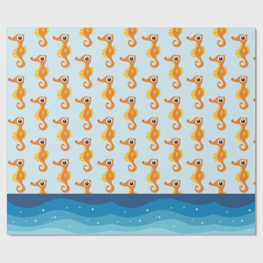 Ocean Seahorse Wrapping Paper Cadeaupapier (Vlak)