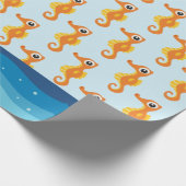 Ocean Seahorse Wrapping Paper Cadeaupapier (Hoek)