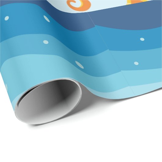 Ocean Seahorse Wrapping Paper Cadeaupapier (Rol Hoek)
