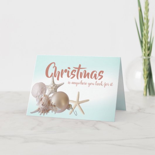 Ocean Seashell kerstcadeaukaartje Feestdagen Kaart (Voorkant)