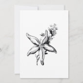 Ocean Seashell Modern Minimal Black White Wedding Kaart (Achterkant)