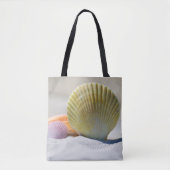 Ocean Seashell op Coastal Beach Design Tote Bag (Voorkant)
