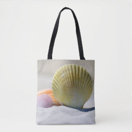 Ocean Seashell op Coastal Beach Design Tote Bag