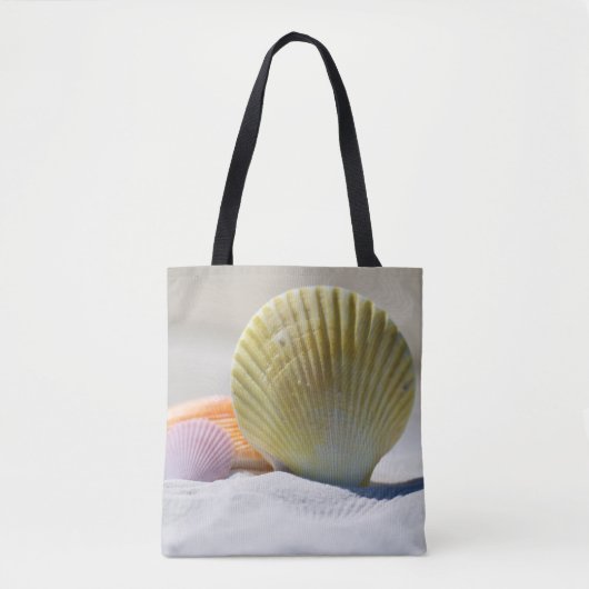 Ocean Seashell op Coastal Beach Design Tote Bag (Voorkant)