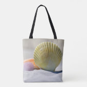 Ocean Seashell op Coastal Beach Design Tote Bag (Achterkant)