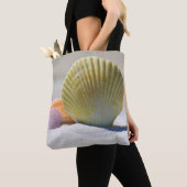 Ocean Seashell op Coastal Beach Design Tote Bag (Dichtbij)