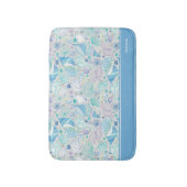 Ocean Seashell Patroon met Naam Blauw Badmat (Voorkant Verticaal)