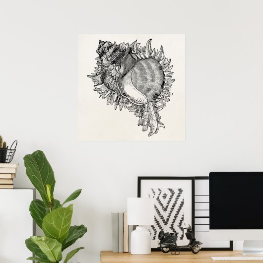 Ocean Seashell Shell Persoonlijke Sjabloon Poster (Thuiskantoor)