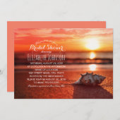 Ocean Seashell Sunset Beach ThMED Vrijgezellenfees Kaart (Voorkant / Achterkant)