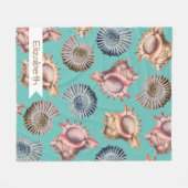 Ocean Seashells - Aangepaste naam Fleece Deken (Voorkant (Horizontaal))