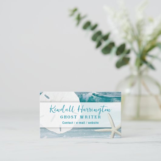 Ocean Seashells Aangepaste Visitekaartjes (Staand voorkant)