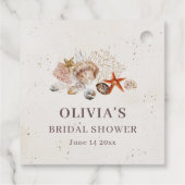 Ocean Seashells Beach Boho Coastal Bridal Shower Bedankjes Labels (Achterkant)