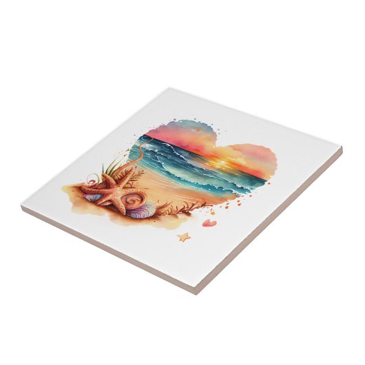 Ocean Seashells Beach Kitchen Bathroom Tegeltje (Zijkant)