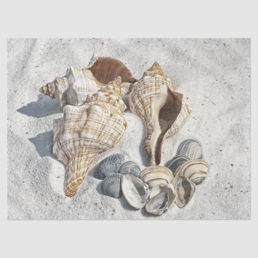 Ocean Seashells Beach Sand Decoupage Tissue Paper Tissuepapier (Voorkant)