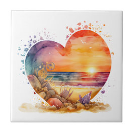 Ocean Seashells Beach Sunset Kitchen Bathroom Tegeltje