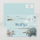 Ocean SeaShells Beach Wedding bedankt Briefkaart (Voorkant / Achterkant)