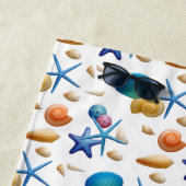 Ocean Seashells Colorful Personalized Strandlaken (In situ)