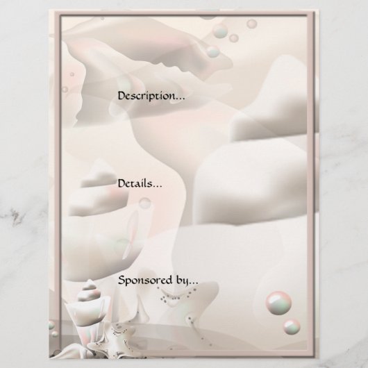 Ocean Seashells Event Flyer (Achterkant)