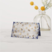 Ocean Seashells Gold en Navy Nautical Plaatskaartje (Achterkant)