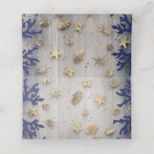 Ocean Seashells Gold en Navy Nautical Plaatskaartje (Binnenkant ongevouwen)