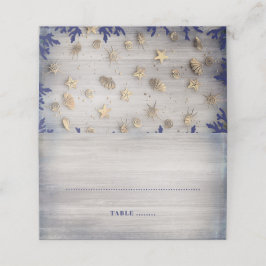 Ocean Seashells Gold en Navy Nautical Plaatskaartje