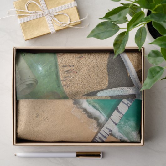 Ocean Seashells op Beach ontkoppeling Tissuepapier (Geschenk)