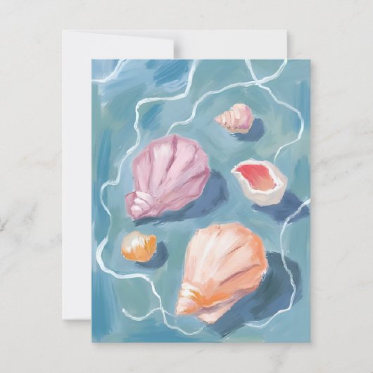 Ocean Seashells Pastel Watercolor Coastal Card (Voorkant)