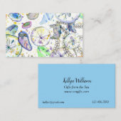 Ocean Seashells Sand Dollars Waterverf Visitekaartje (Voorkant / Achterkant)