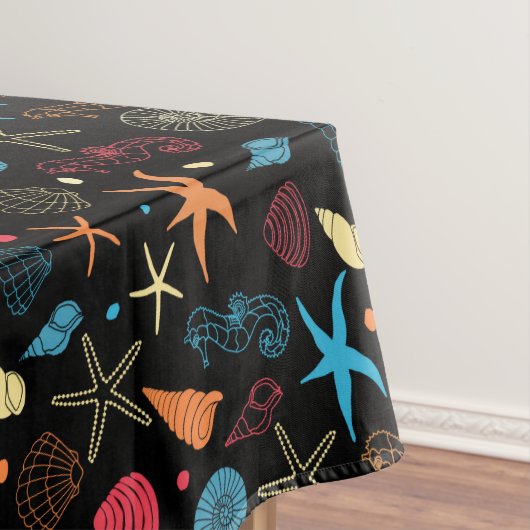 Ocean Seashells Starfish Seahorse Zee Life Tafelkleed (Voorbeeld)