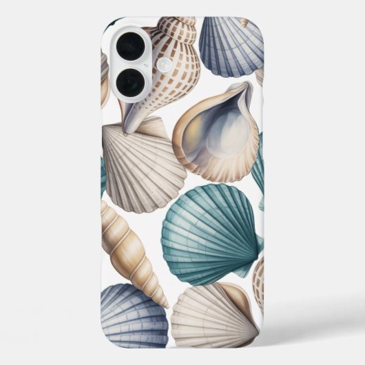 Ocean Seashells Watercolor Beach Vibe Phone Case (Achterkant)
