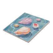Ocean Seashells Watercolor Coastal Beach Sea Tegeltje (Zijkant)