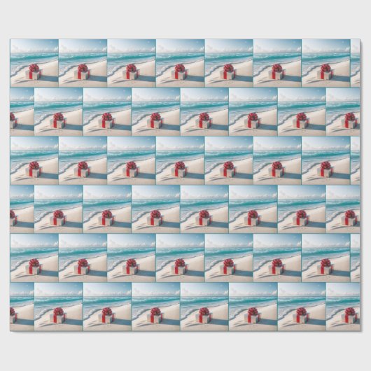 Ocean Seashore Kerstcadeau Cadeaupapier (Vlak)
