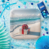 Ocean Seashore Kerstcadeau Papieren Bordje (Feest)