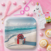 Ocean Seashore Kerstcadeau Papieren Bordje (Feest)