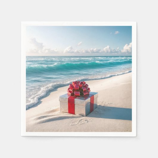 Ocean Seashore Kerstcadeau Servet (Voorkant)