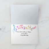 Ocean Seashore Pianist Verjaardag Kaart (Binnen)