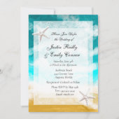 Ocean Seaside Turquoise Waves Coastal Wedding Invi Kaart (Voorkant)