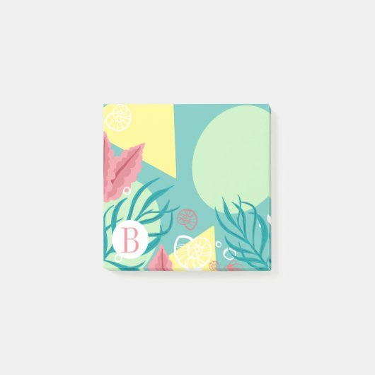Ocean Seaweed Modern Geometric Post-it® Notes (Voorkant)