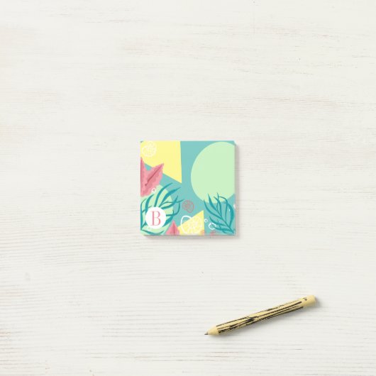 Ocean Seaweed Modern Geometric Post-it® Notes (Op bureau)