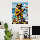 Ocean Serenade: Rocky Ballad van Beer Poster (Thuiskantoor)