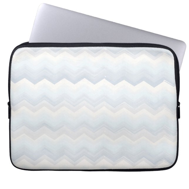 Ocean Shades Waterverf Chevron Laptop Sleeve (Voorkant)