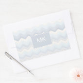 Ocean Shades Waterverf Chevron Rechthoekige Sticker (Envelop)