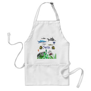 Ocean Shark (aangepaste naam) Apron Standaard Schort